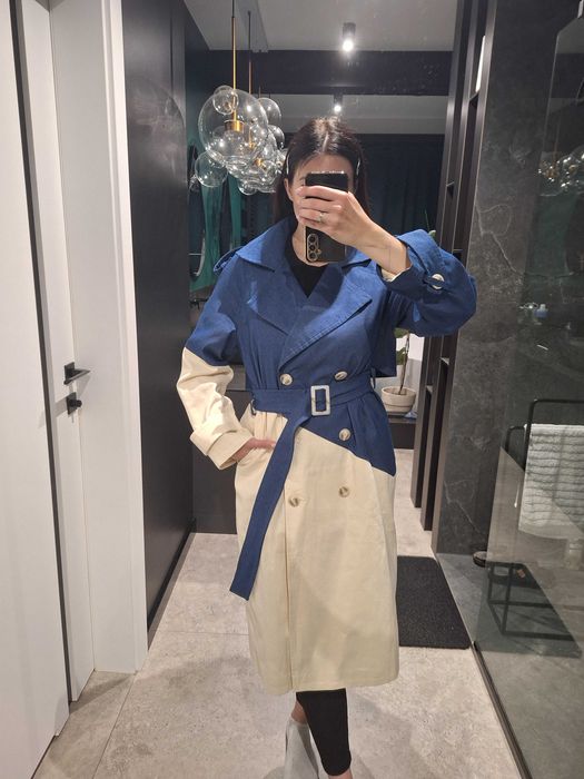 Trencz/płaszcz beżowy jeans