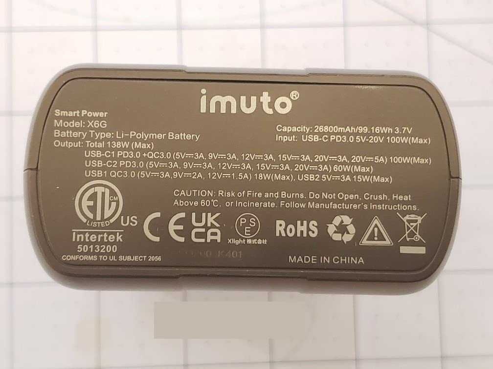 Повер Банк imuto 100W, 26 800mah