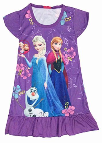 Vestido azul, rosa ou lilás Frozen 3-4A - NOVO