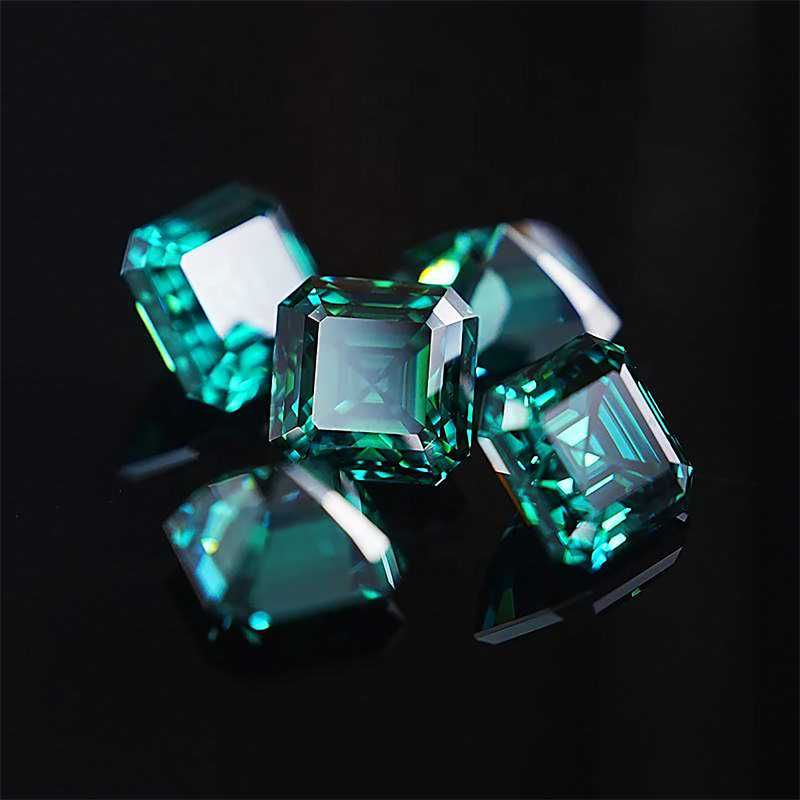 Diament Moissanit Szmaragd Asscher 8,5x8,5mm- 3CT VVS1-D