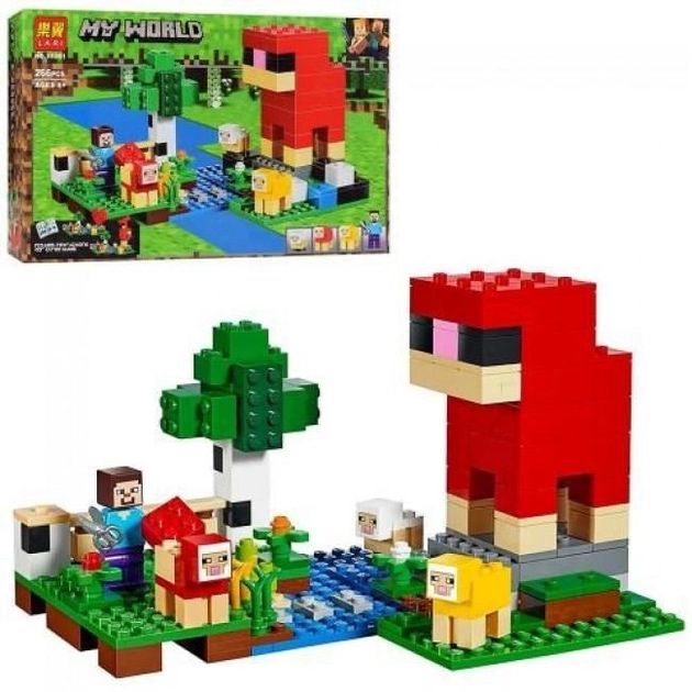 Конструктор Майнкрафт Minecraft Вовняна ферма , 266 дет