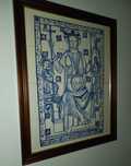 Quadro em azulejos representando Jesus