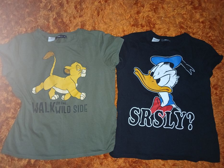 2 nowe koszulki Disney Simba i kaczor Donald młodzieżowe/damskie roz M