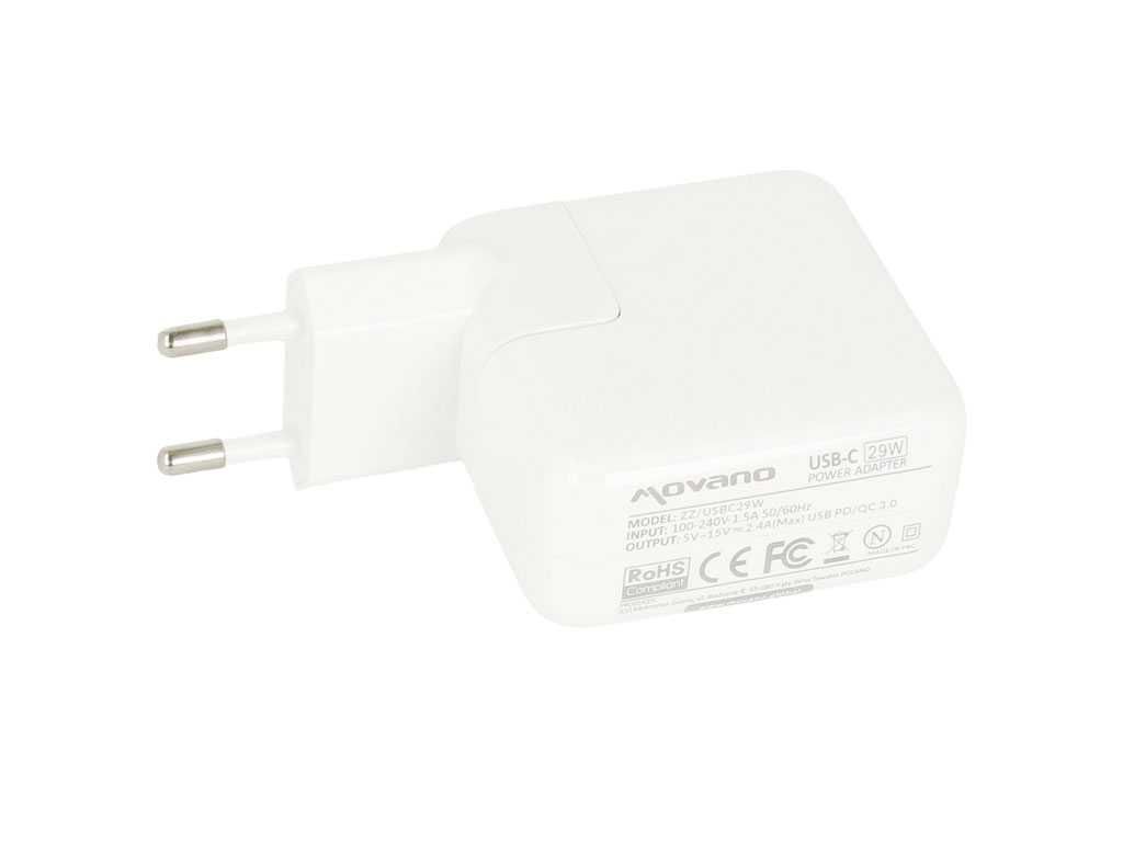 Zasilacz Movano 29W USB type C USB-C (white) Apple 2015, 2016, 2017