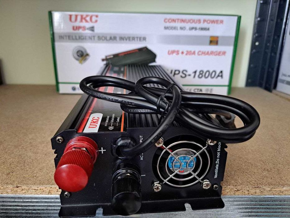 Инвертор преобразователь 1800 Вт 12-220В Інвертор з зарядкою 20А UPS