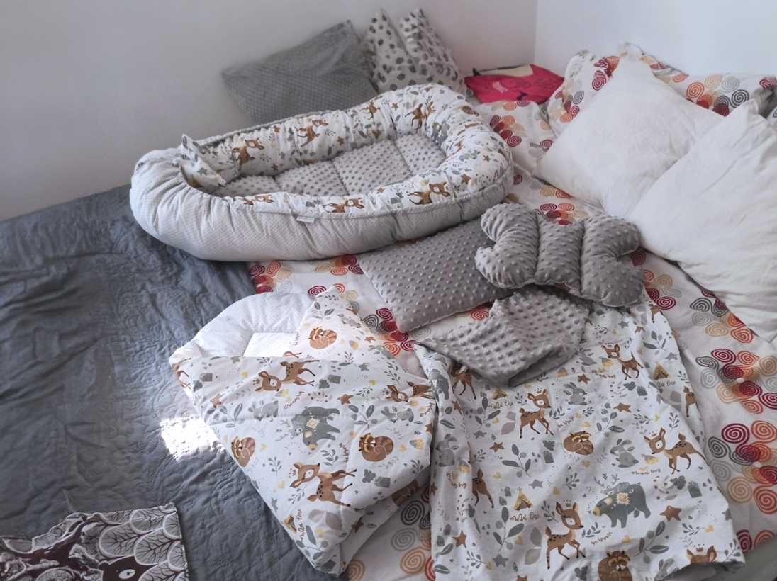 Kocyk dla dziecka maluszka + SUPER zestaw 7w1 kokon niemowlęcy Minky