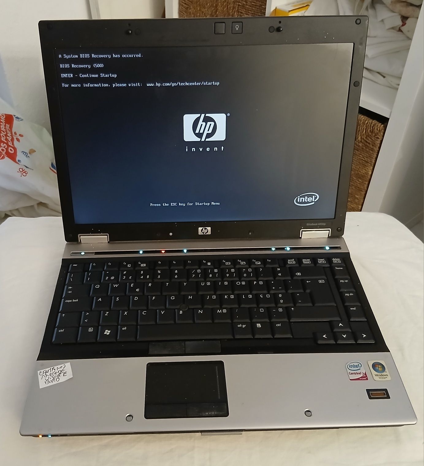 Portatil HP Intel Centrino 2 Acende falta Bateria sem Carregador