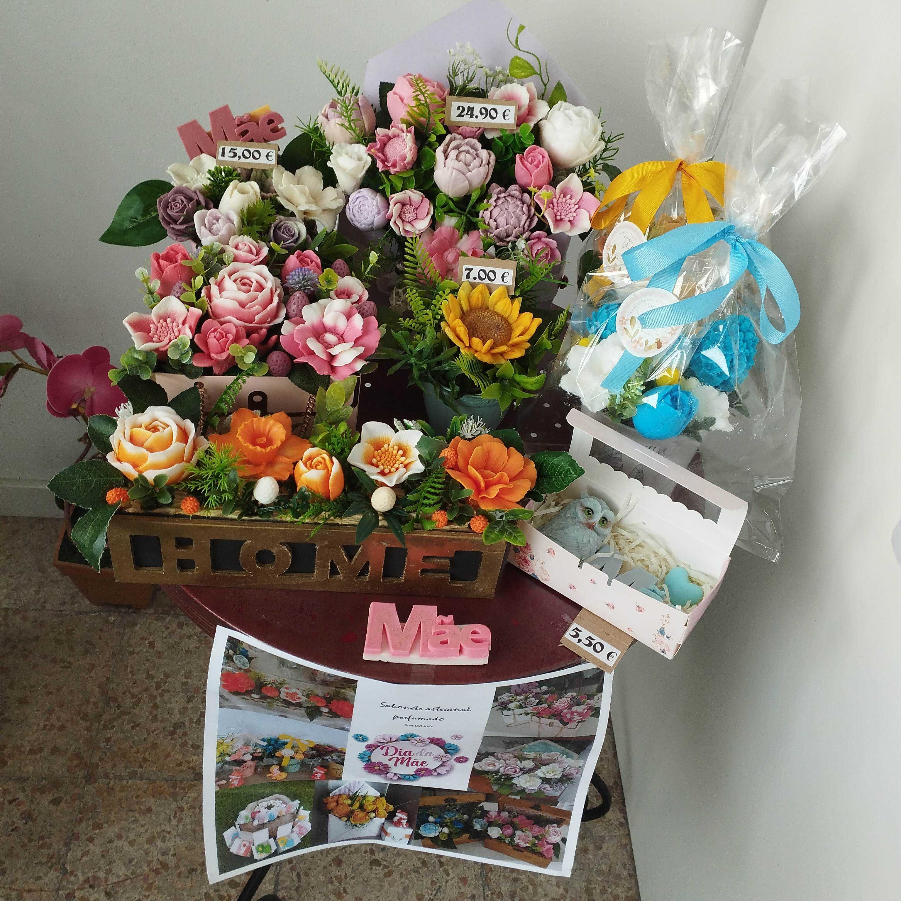 Arranjos em sabonete perfumado