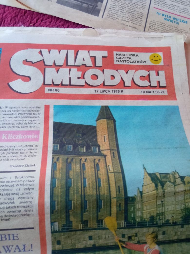 Świat młodych 1974 ,1975, 1976,1978 z komiksem Tytus Romek i Atomek.