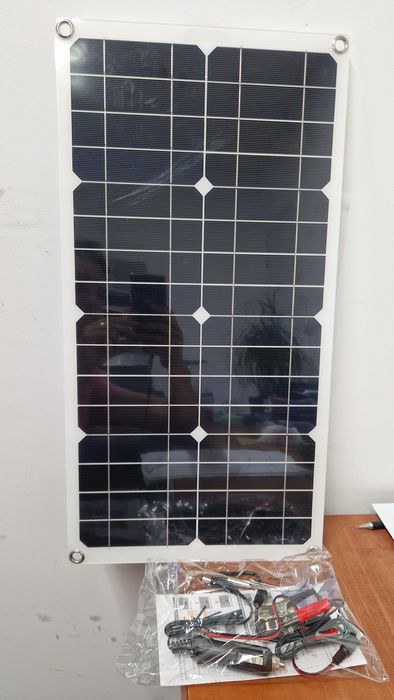 Kit de painel solar 25W/H. Carregador Solar portátil 12V e usb