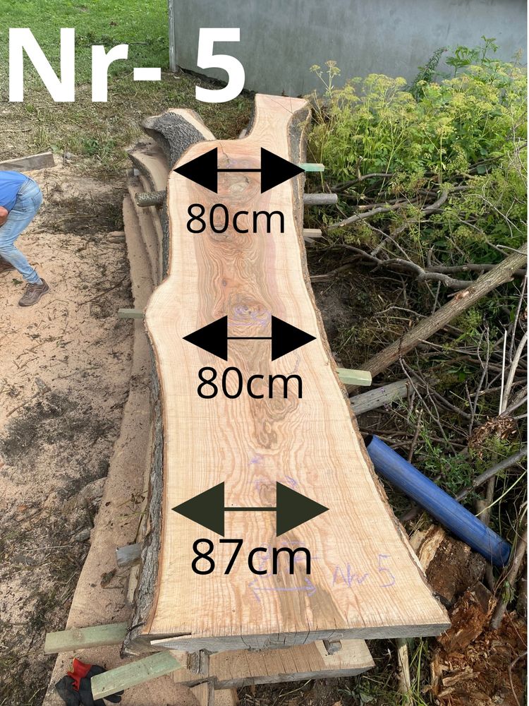 Deski Monolity Jesionowe średnica 80- 160 cm Długość 5m