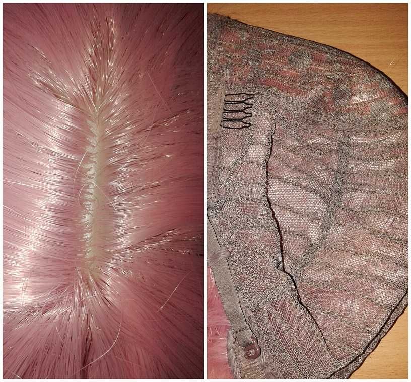 Różowa falowana peruka z grzywką wig cosplay Enid Sinclair Wednesday