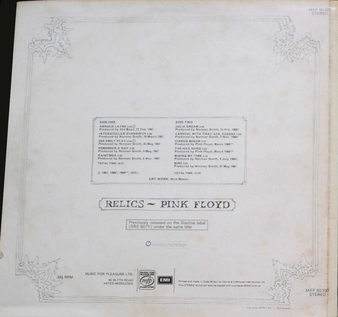 Pink Floyd - Relics (1971) LP vinil