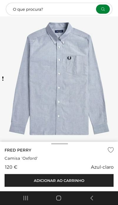 Camisa Fred Perry Oxford nova