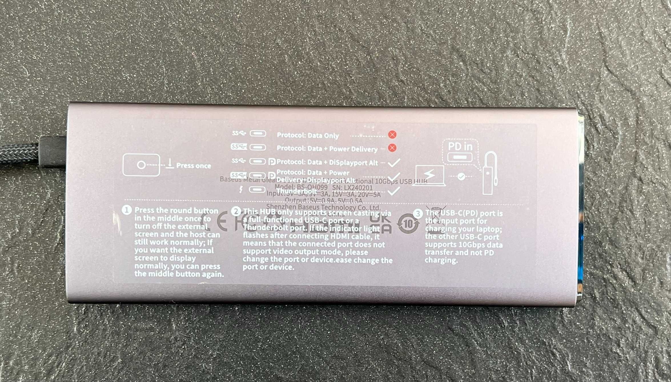 Baseus Hub 6 in 1 Usb C 4K 60 Hz HDMI