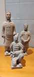 3 estatuetas Samurai terracota