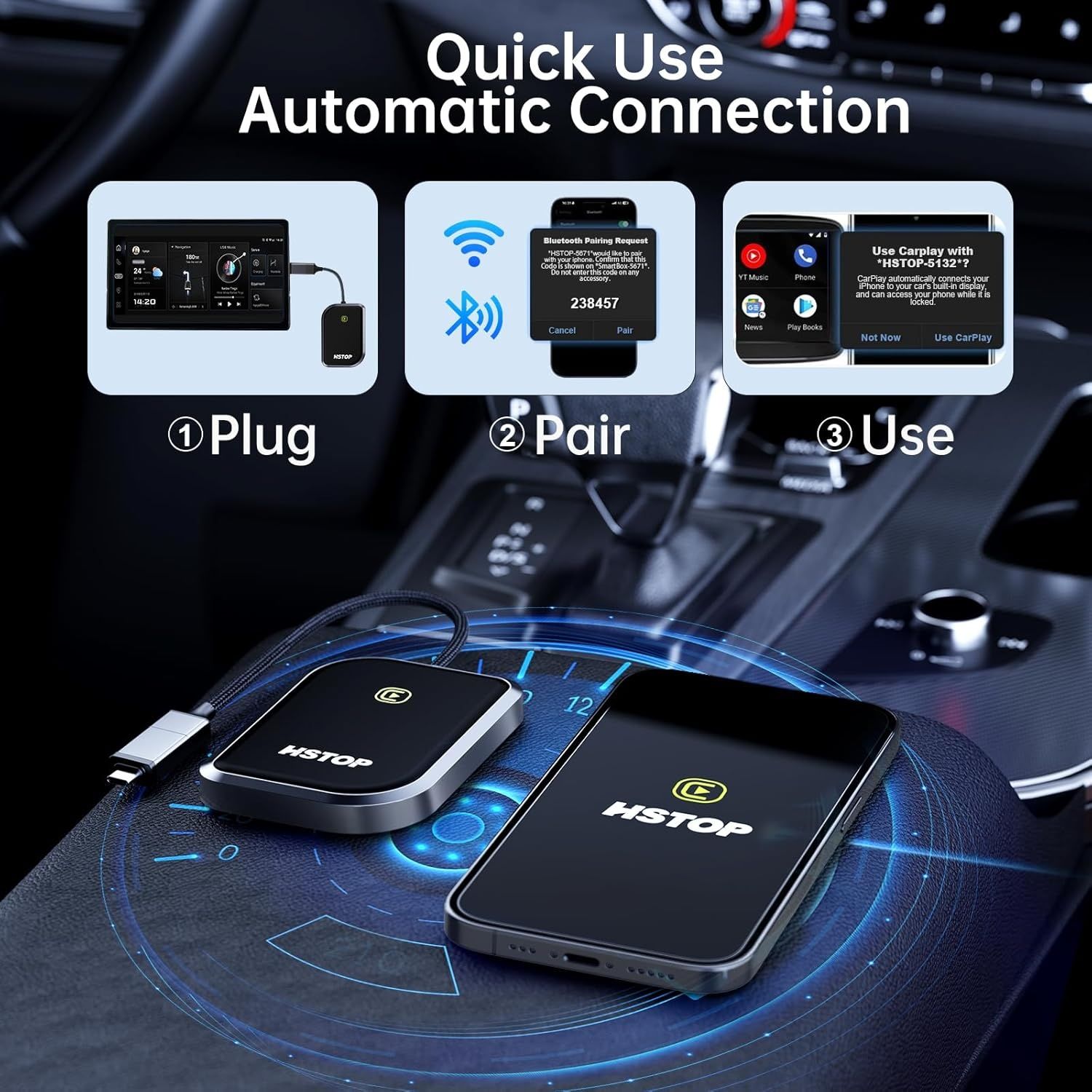Bezprzewodowy adapter do Carplay Box 5.0 do Carplay / Android A