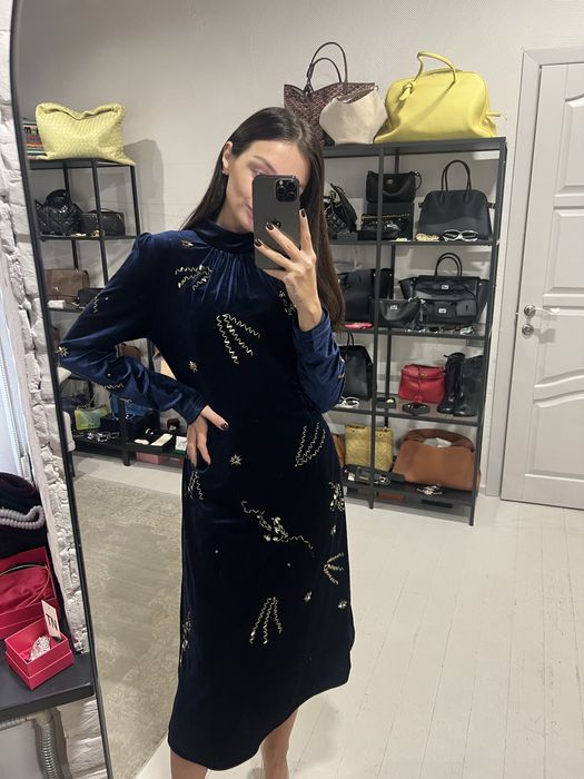 Екслюзив! Оксамитова сукня Valentino, вишиті сузірʼя, розмір М! Знижка