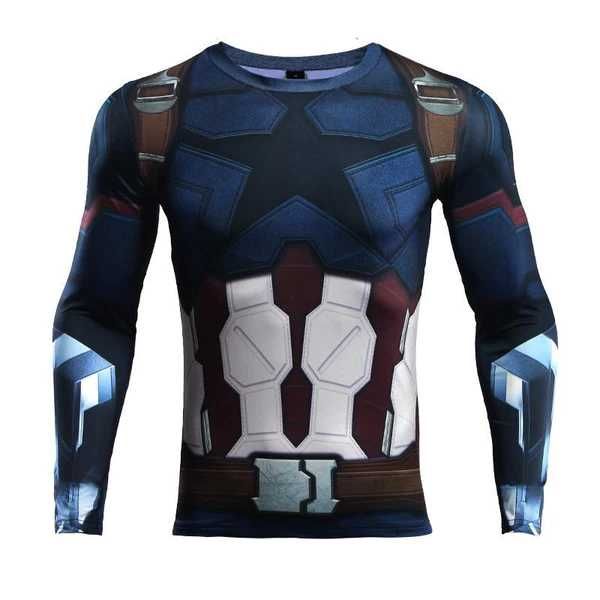 Koszulka Termoaktywna NA SIŁOWNIE Rashguard Capitan America