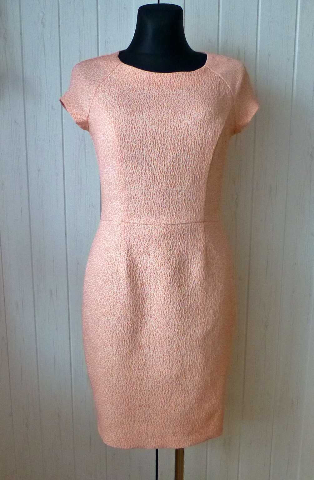 Mohito elegancka brzoskwiniowa ołówkowa sukienka M
