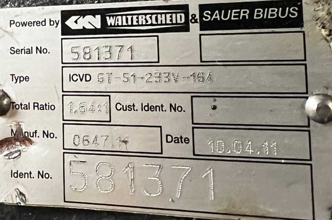 Walterscheid& Sauer Bibus 581371 / ICVD GT-S1-233V-164 Skrzynia biegów