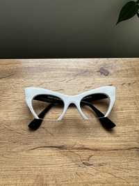 Biało-czarno okulary zerówki filtr UV400