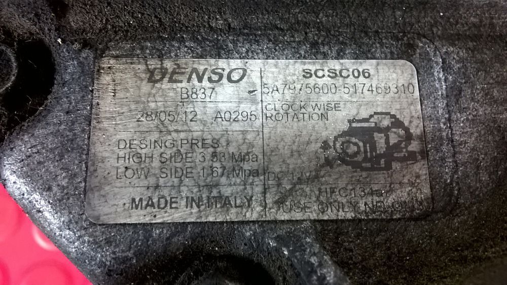 Compressor AC / B837 [Ford KA (RU8)]