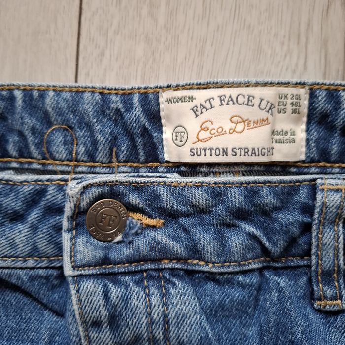 Fat Face jeansy 4 XL damskie EU 48L Sutton Straight niebieskie swag