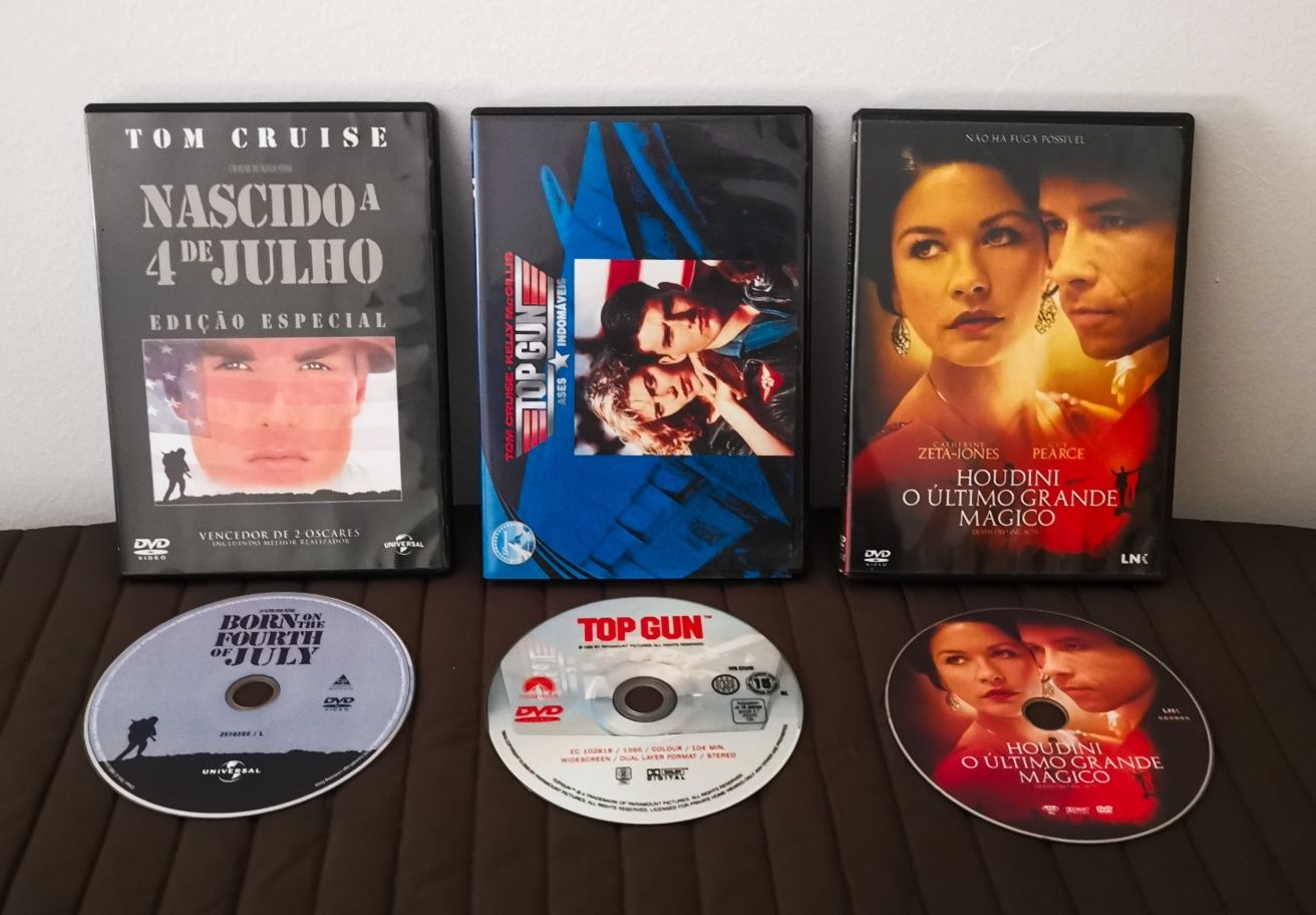 3 filmes Top-Gun / Nascido 4 Julho / Houdini