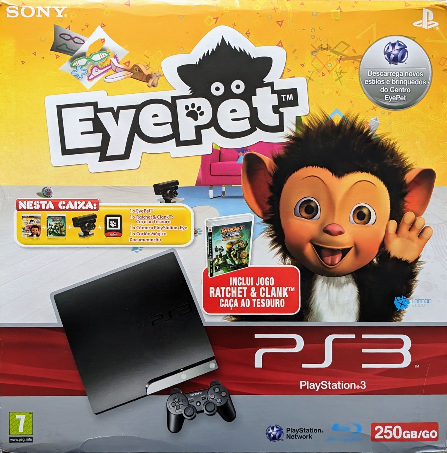 Consola PS3 250GB Com Câmara + EyePet