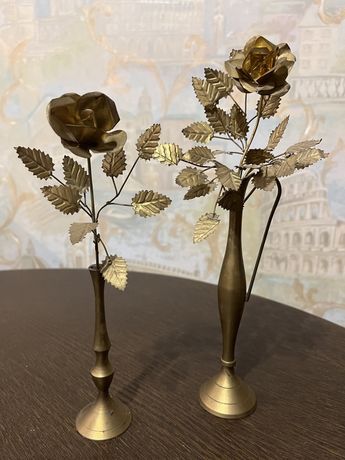 Индийские вазы из латуни с розами