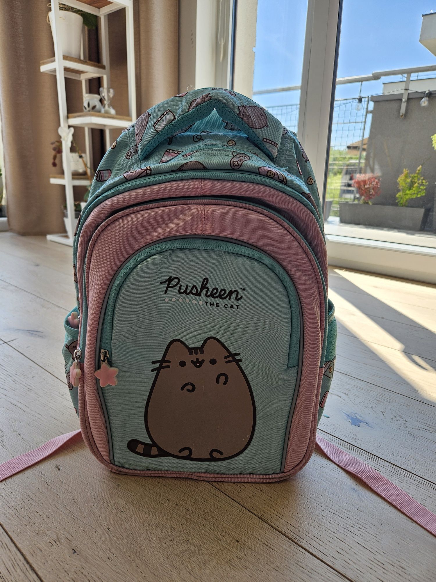 Plecak 4 komorowy Pusheen mint dla dziewczynki St. Majewski