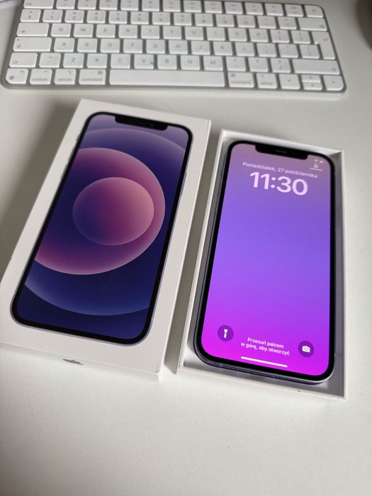 iPhone 12 256gb Purple Idealny Bateria 100%