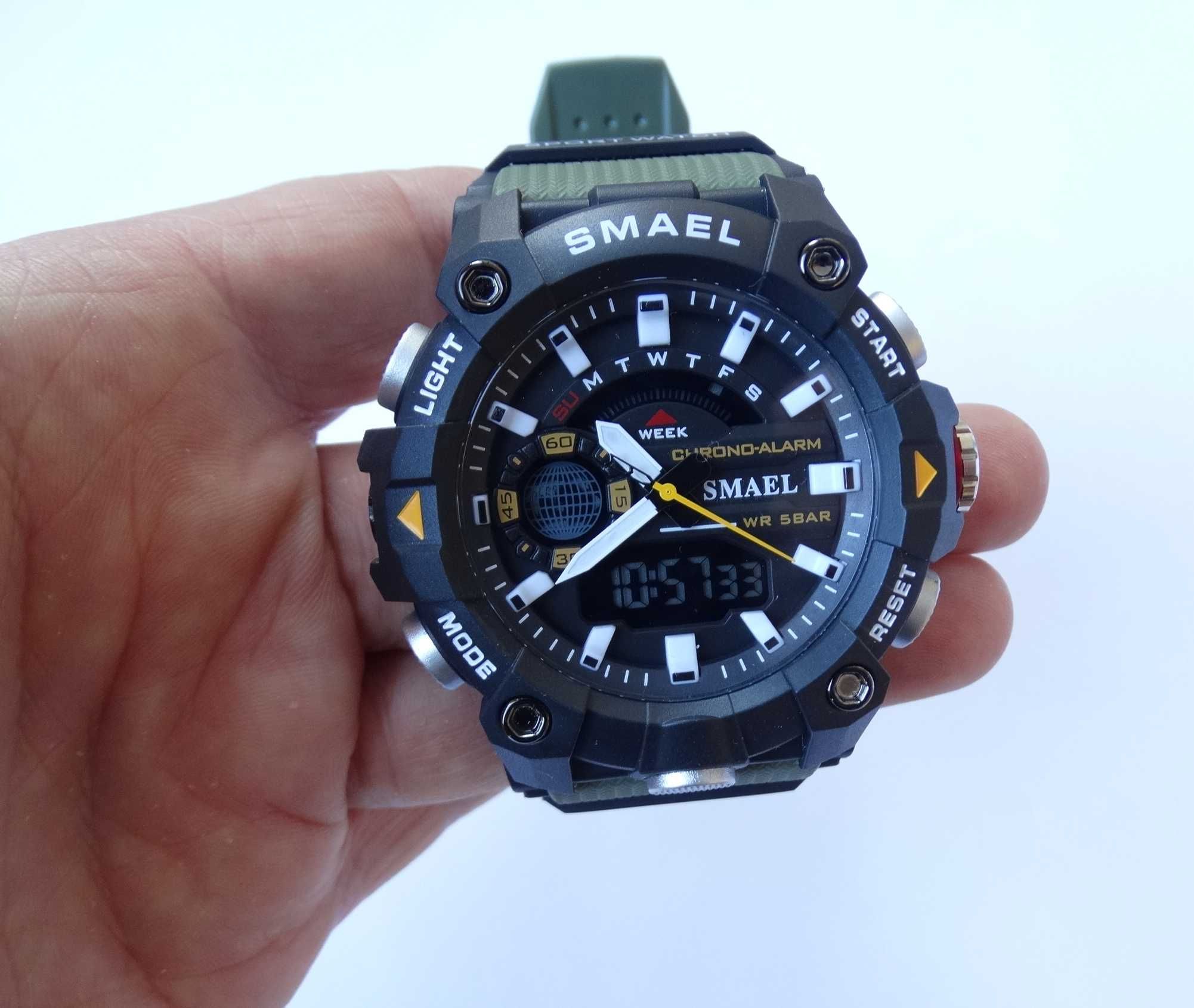 Millitarny zegarek męski Smael sportowy elektroniczny cyfrowy LED WR50