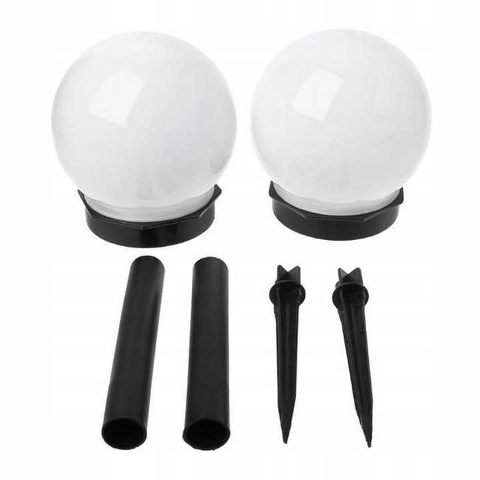 4x lampa solarna ogrodowa mocna biała KULA LED XXL zestaw nowe zapakow