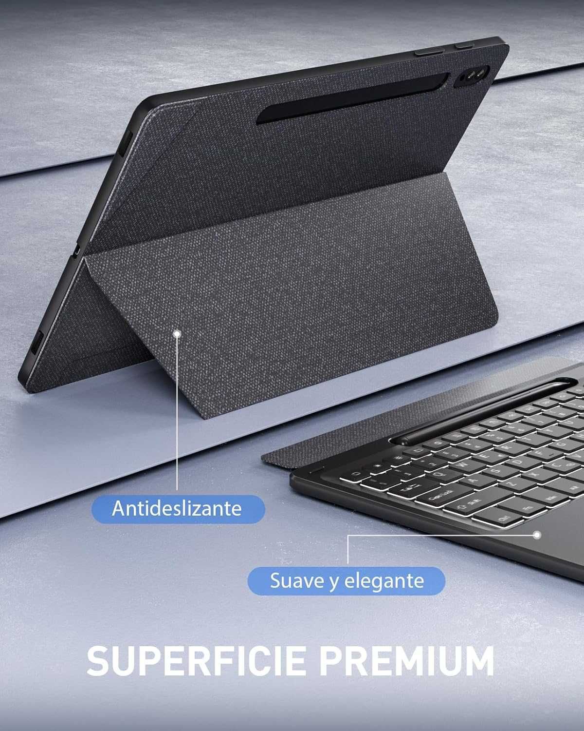 Doohoeek etui klawiatura touchpad LED Samsung Galaxy Tab S9+ S9 FE+