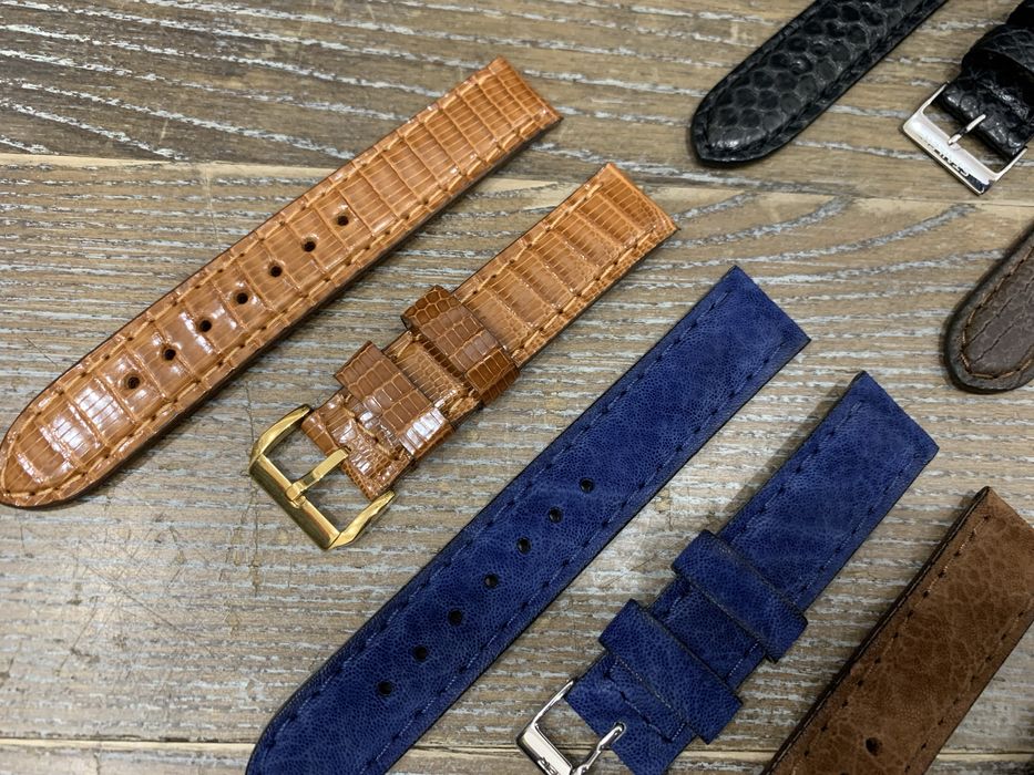 Ремешок из кожи крокодила, страуса, акулы, слона, змеи, ящерицы