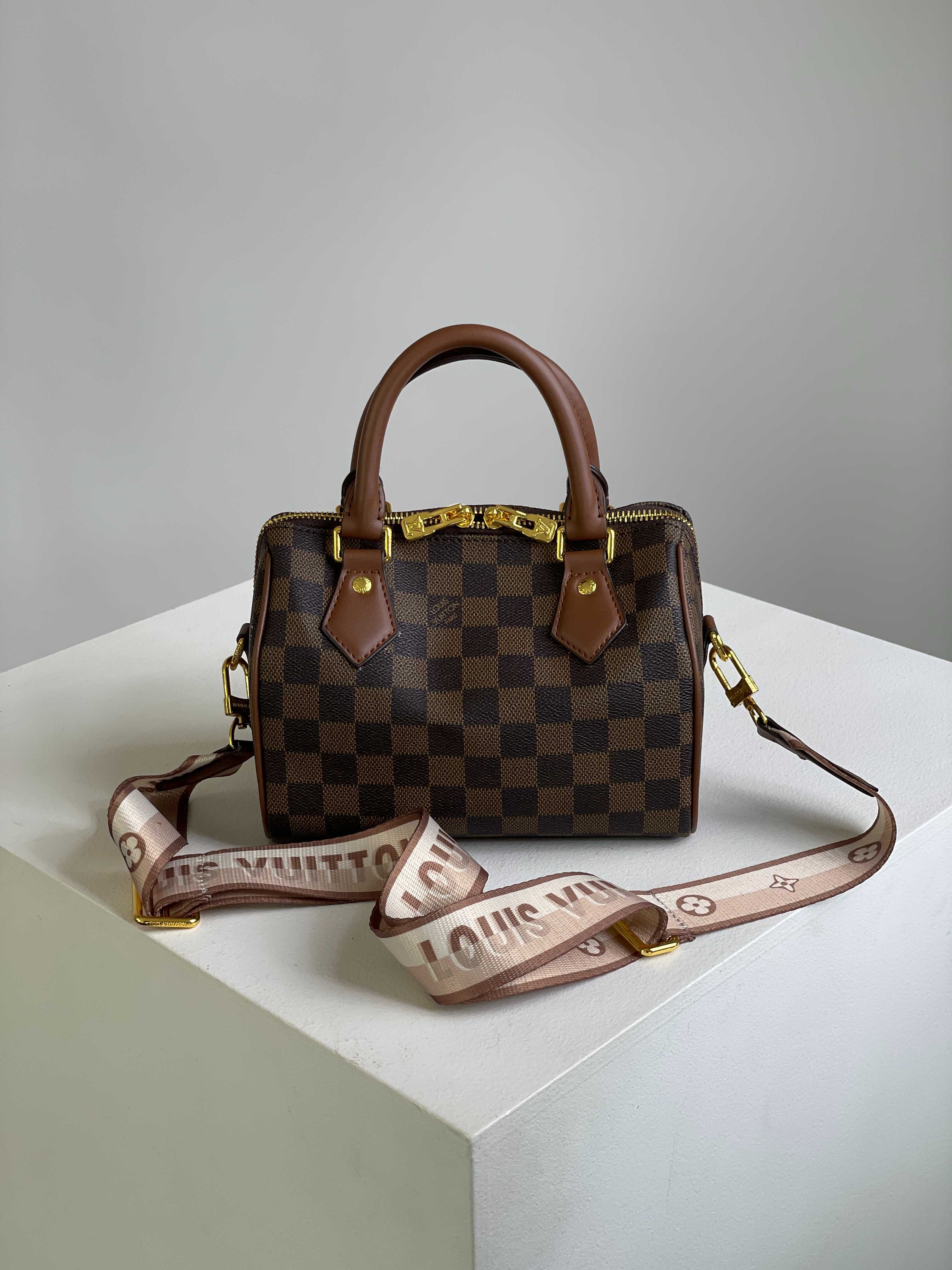 Сумка Louis Vuitton Speedy Nano Brown/Chess LUXE