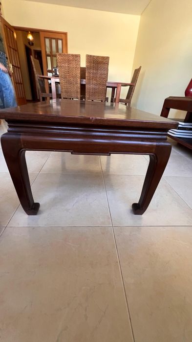 Mesa de Centro Baixa em Madeira Sólida - Estilo Oriental/Chinês