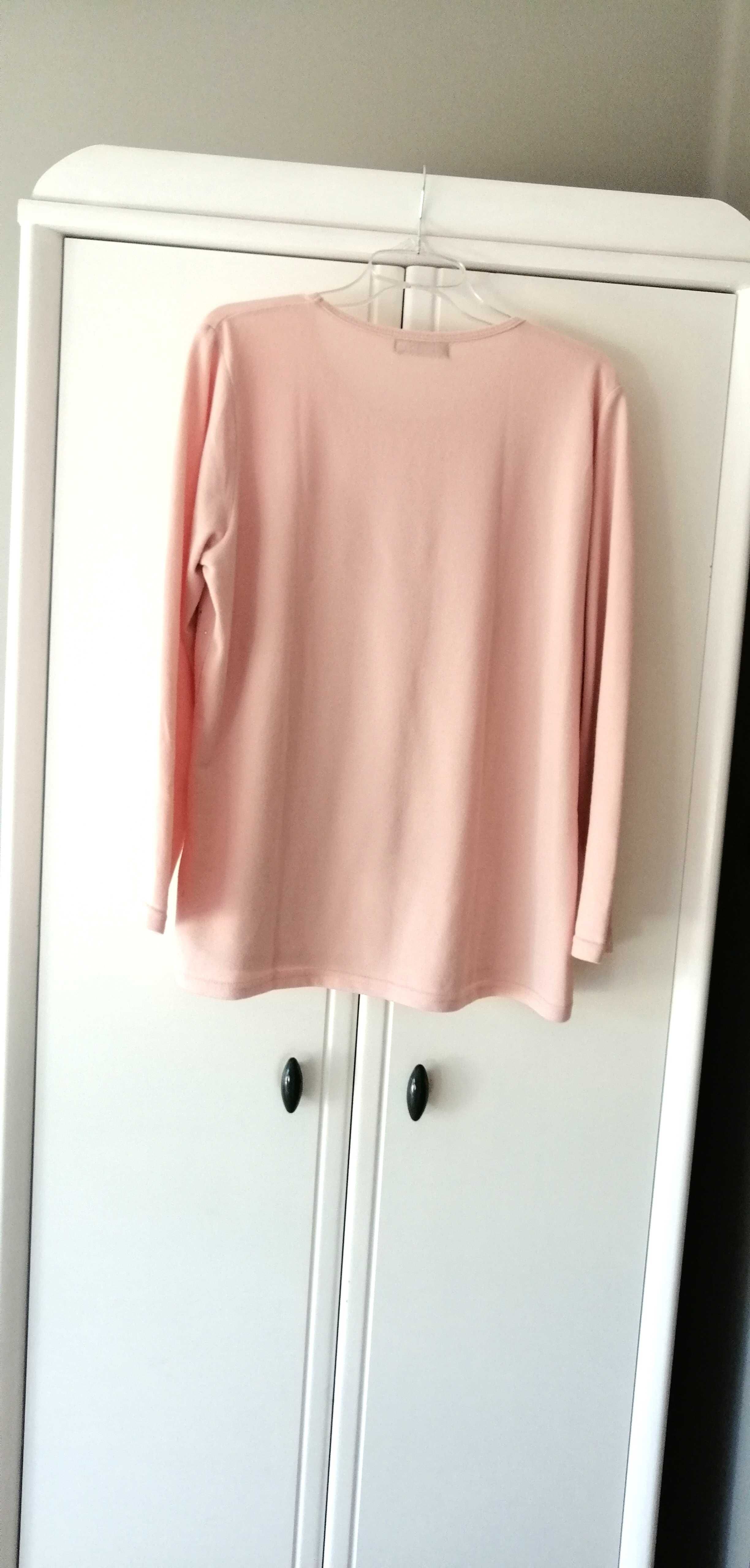 beżowy kremowy pastelowy łososiowy sweterek bluzka 48 50