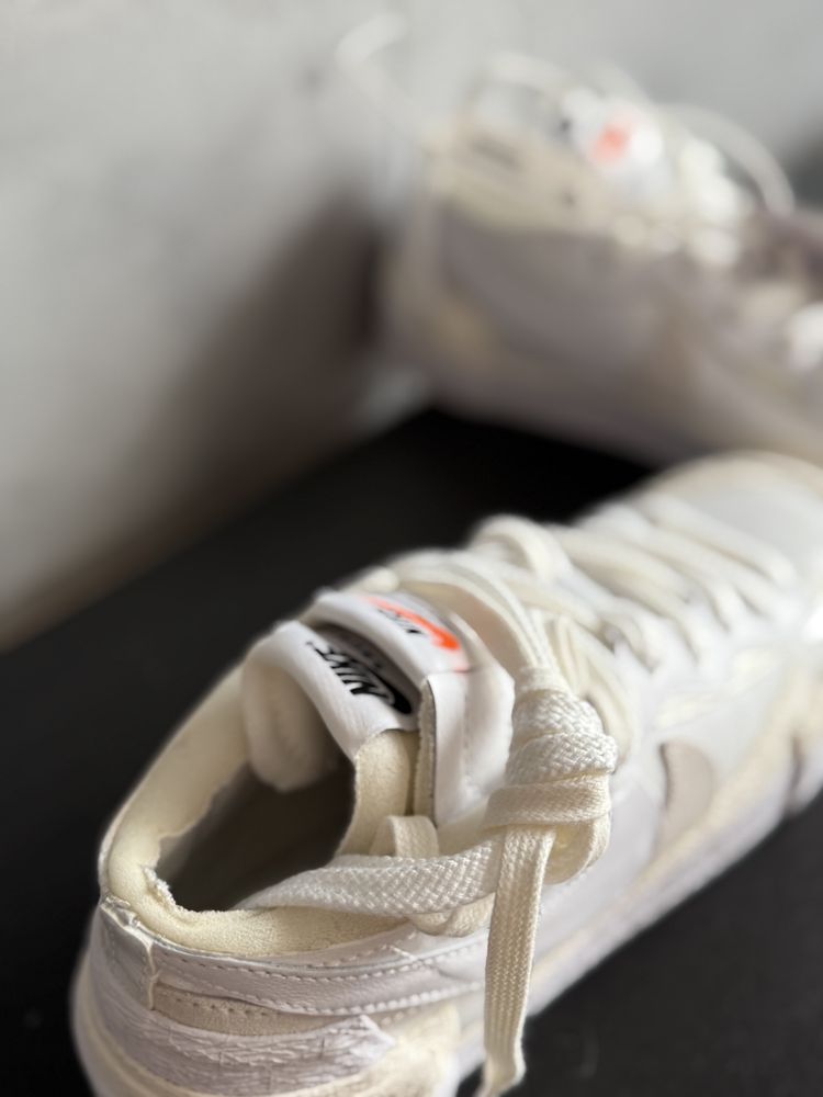 Buty sneakersy nike sacai 40 białe beżowe blazer low nowe unisex