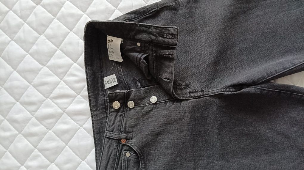 Czarne dżinsy z wysokim stanem H&M denim spodnie damskie 36