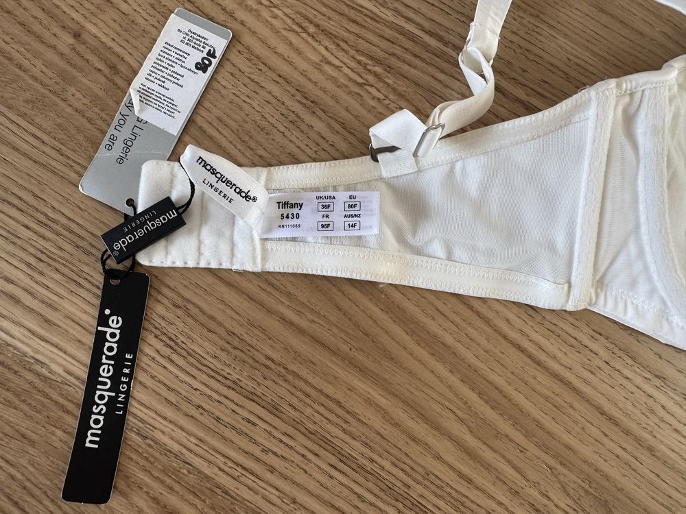 Biustonosz nowy 80F bardotka strapless brytyjskiej firmy Panache