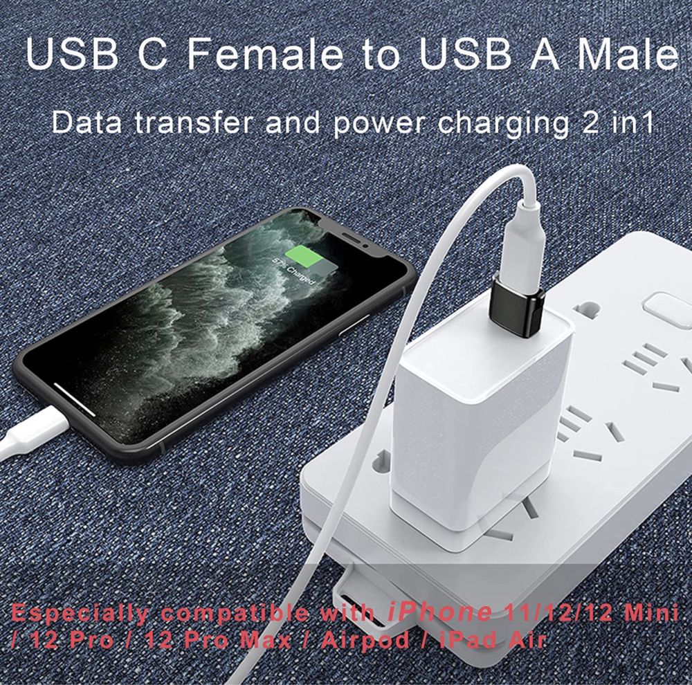Adaptador USB-C Fêmea para USB-A Macho (Novo)