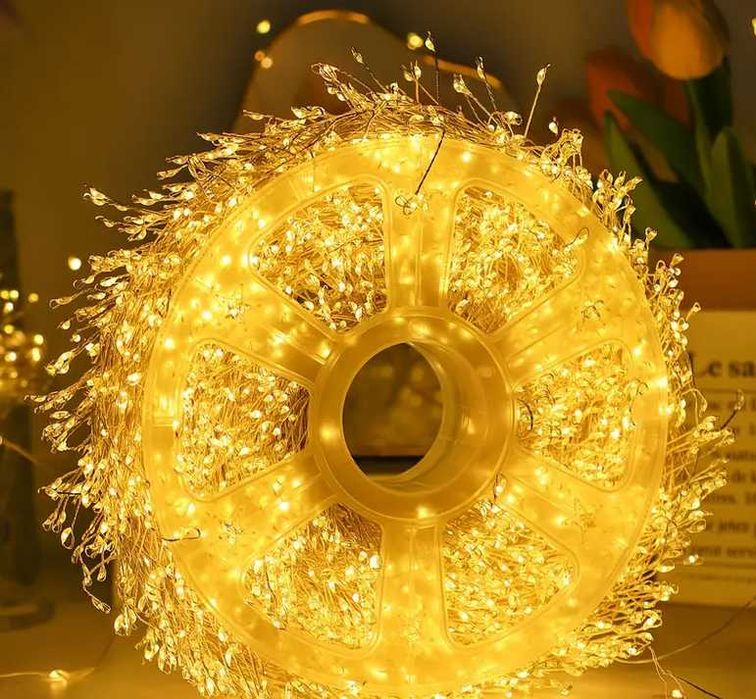 Lampki choinkowe 1200 LED 50m ciepły biały drucik ryż girlanda