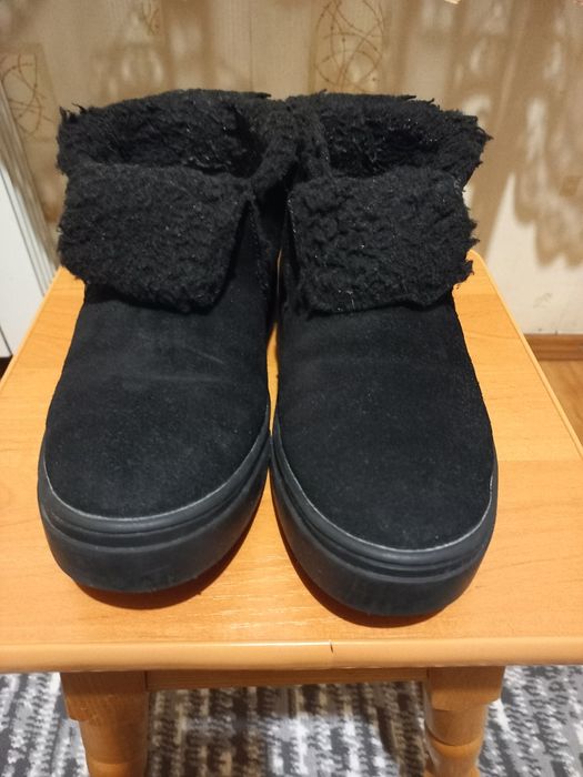 Черевики замша зимові, чорні 39.5 розмір