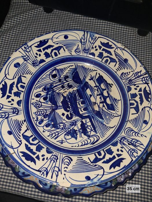 Prato grande ceramica antiga