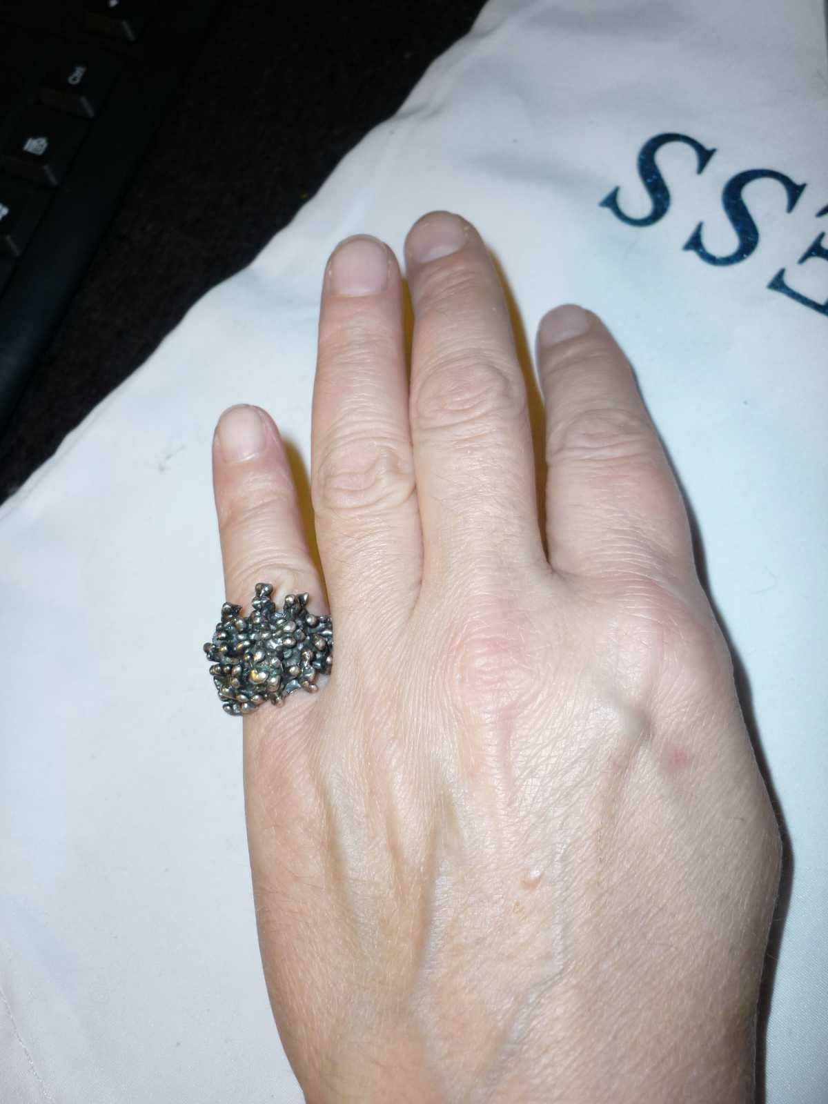 Artystyczna biżuteria 925 srebro pierścionek duży