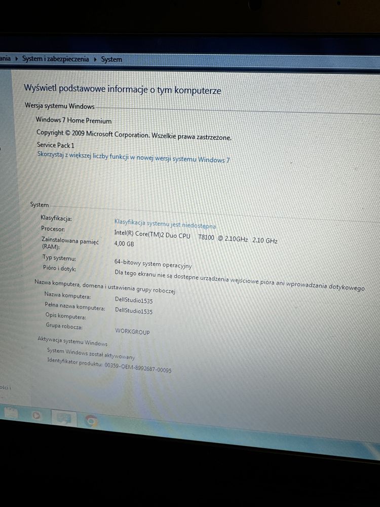 Laptop Dell Studio 1535