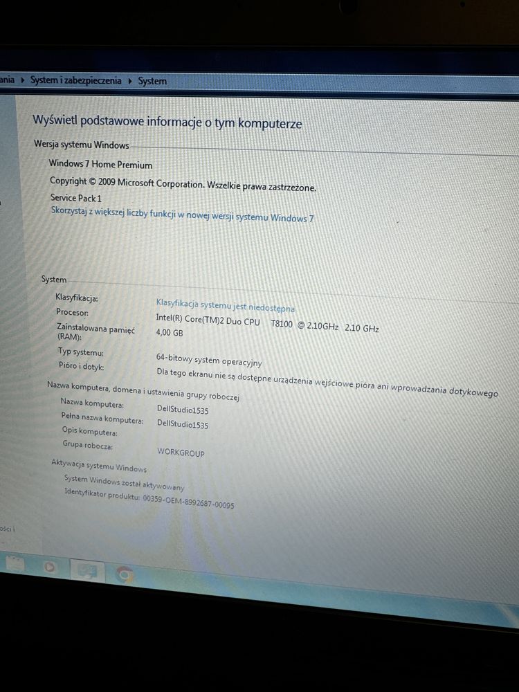 Laptop Dell Studio 1535